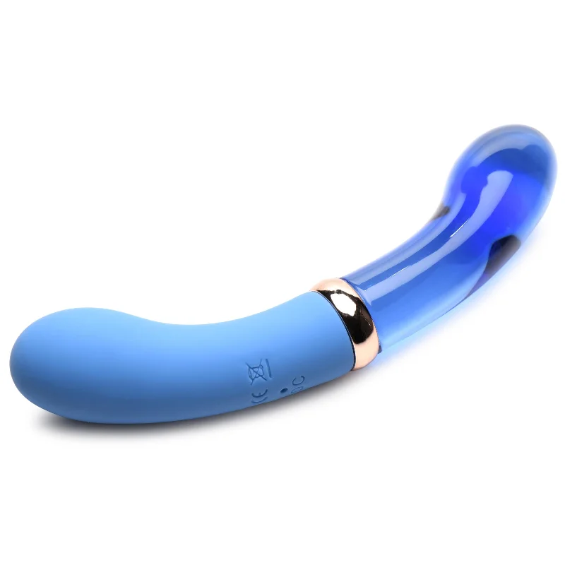 Vibrator total bliss-10X Bleu Dual Ended P-Spot Silicone and Glass Vibrator