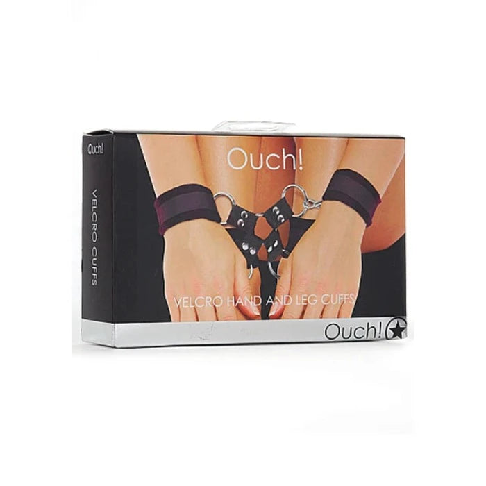 Whisper-quiet vibrators-Ouch! Velcro ''Hand and Leg'' Cuffs -Black