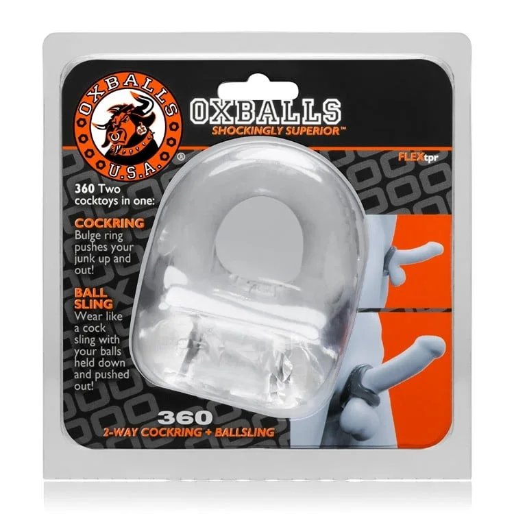 cock ring trio treat-Oxballs 360 Cockring And Ballsling - Clear