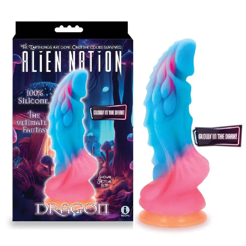 frost-reactive-dildo-Alien Nation Glow Dragon Silicone Glow in the Dark Creature Dildo