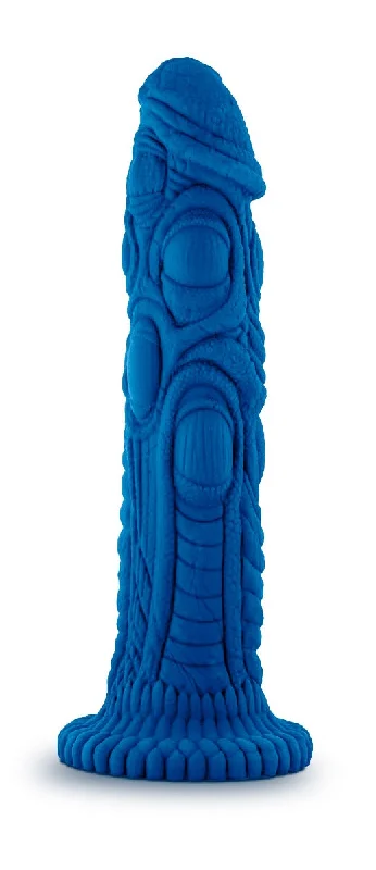 ultra-compact-dildo-Blush The Realm Draken Lock On 7.75" Silicone Dragon Dildo Blue