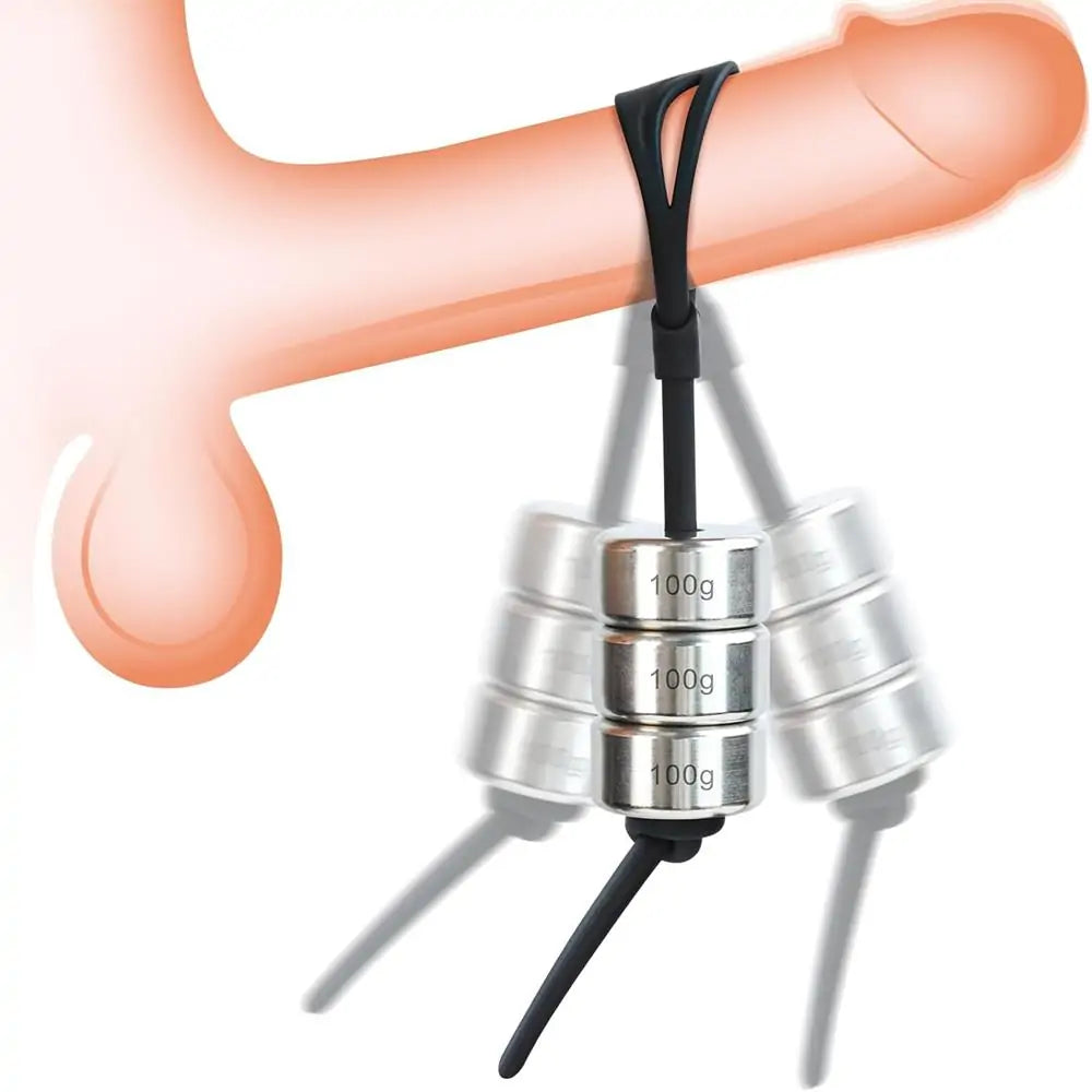 cock ring cons debated-Metal Penis Trainers - Penis Enlargement Extension with Adjustable Weight (100g/3.53oz)