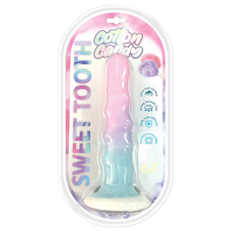 bubblegum-dildo-Cotton Candy Sweet Tooth 6.7in Silicone Dildo