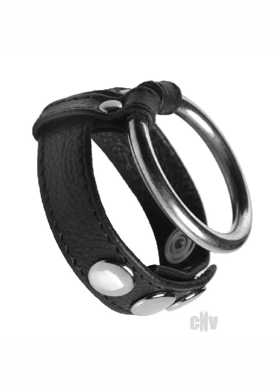 cock ring form factor-Strict Leather/steel Cock/ball Ring