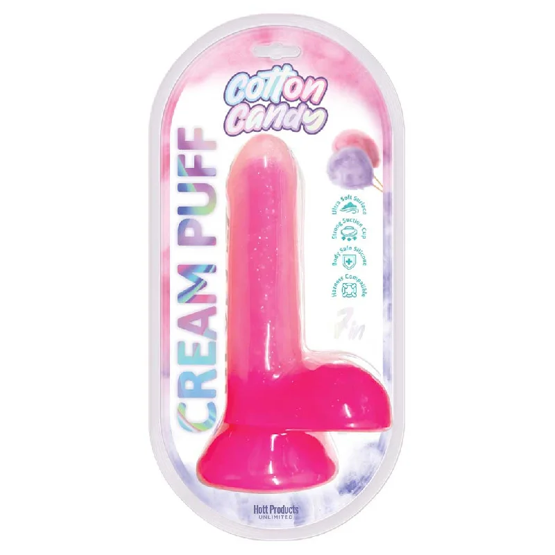 battle-ready-dildo-Cotton Candy Cream Puff 7" Dildo with Suction Cup