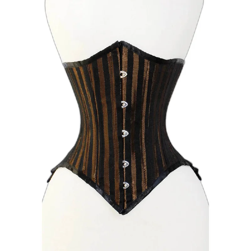 Corset for graceful lines-Brown lace up corset - Under bust Lacemade corset