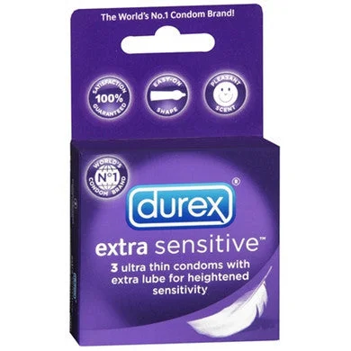 G-spot stimulators with ridges-Durex Extra Sensitive Condoms 3 Pack