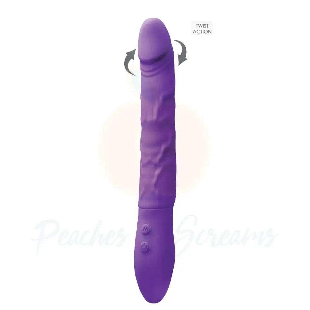 Vibrator true build-9-inch Ns Novelties Silicone Purple Rechargeable Rotating Penis Vibrator