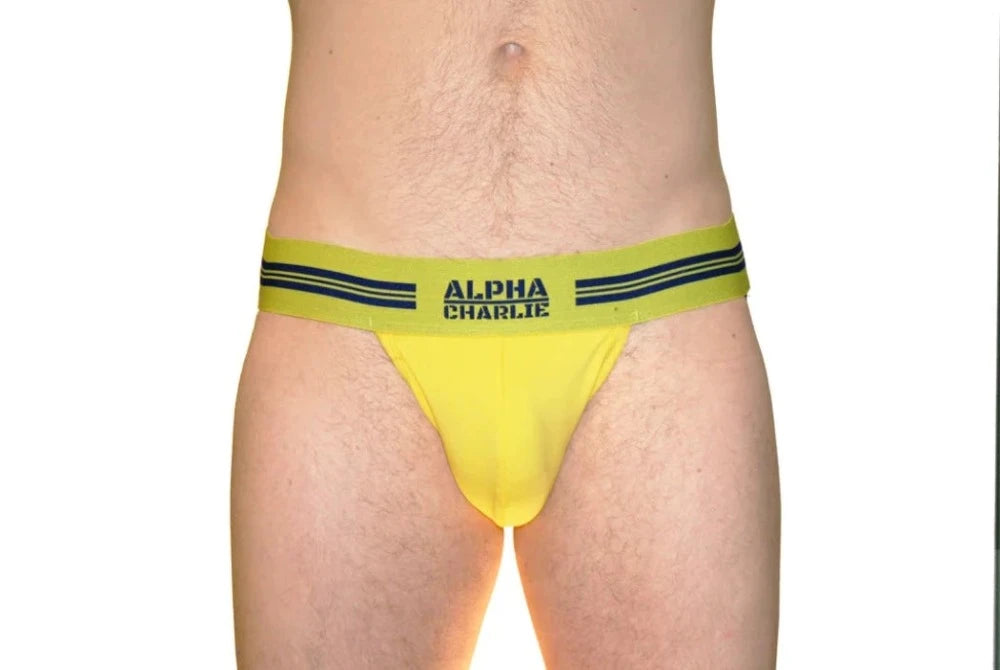 Sex toys for sensual duos-Alpha C ''Yellow/Navy'' Basic Jock