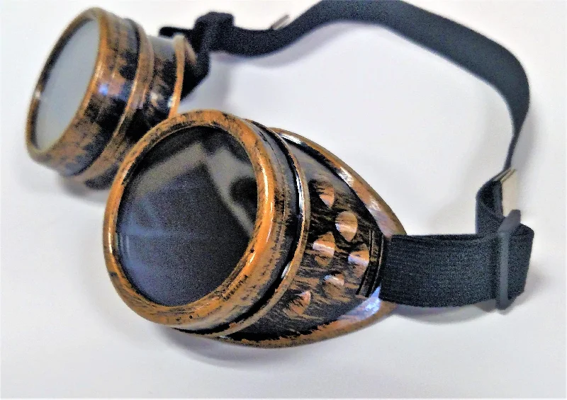 Rechargeable wave plugs-Brass Steampunk Goth Goggles