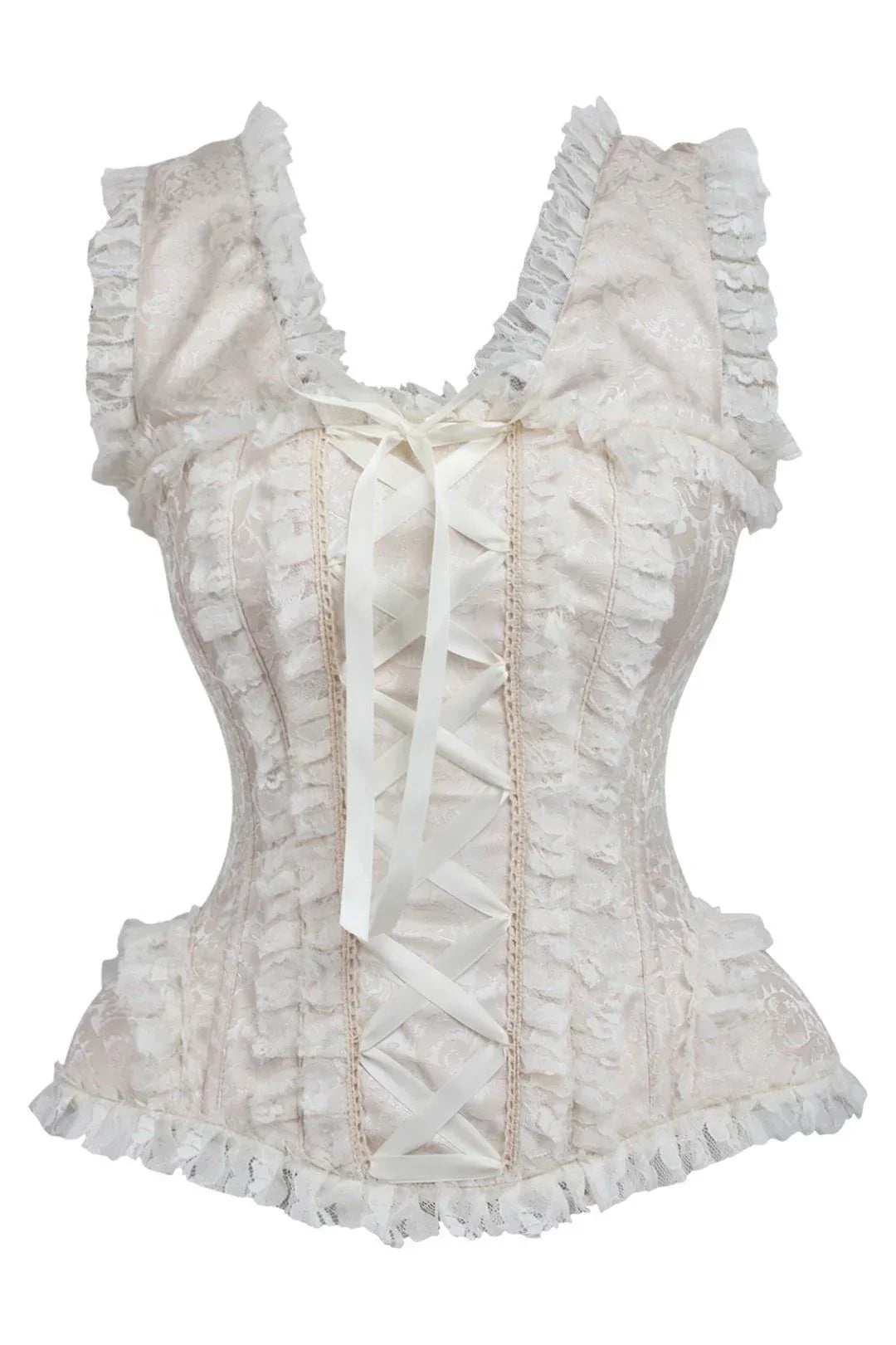 Air-powered anal toys-Queen Top Drawer Brocade Brocade & Lace Steel Boned Corset