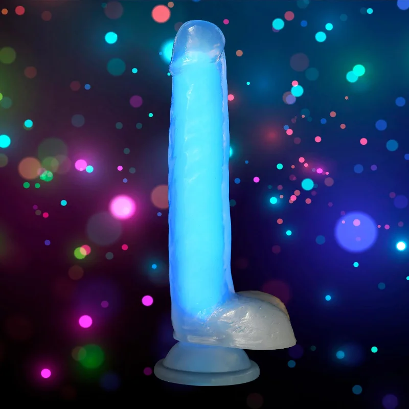 needle-thin-dildo-7 Inch Glow-in-the-dark Silicone Dildo With Balls