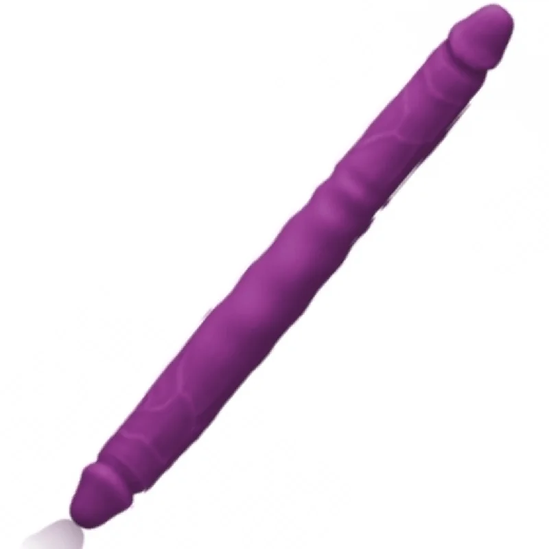 obsidian-dildo-Colours Double Pleasures 12 Inch Silicone Double Dildo - Purple