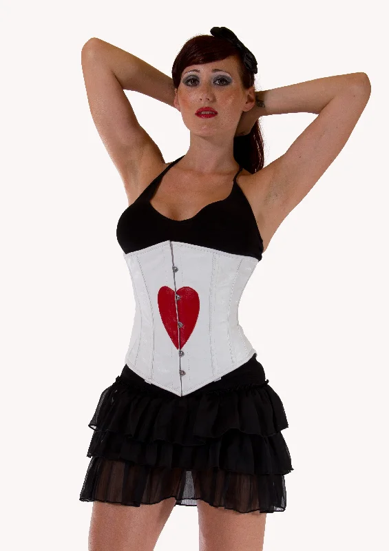 Corset for chic lines-Heart corset top - Under Bust Steel Boned Corset