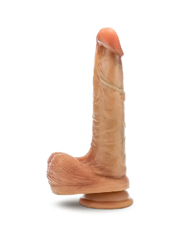 micro-stub-dildo-DaVinci Ultra Realistic 8 Inch Silicone Dildo with Sliding Foreskin - Caramel