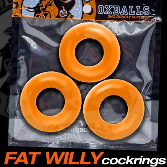 cock ring untold stories-Oxballs FAT WILLY COCK RINGS 3 Pack Jumbo Rings Orange