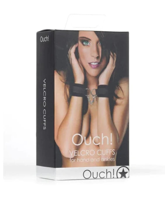 Beginner clit toy kits-Ouch! ''Velcro'' Cuffs -Black