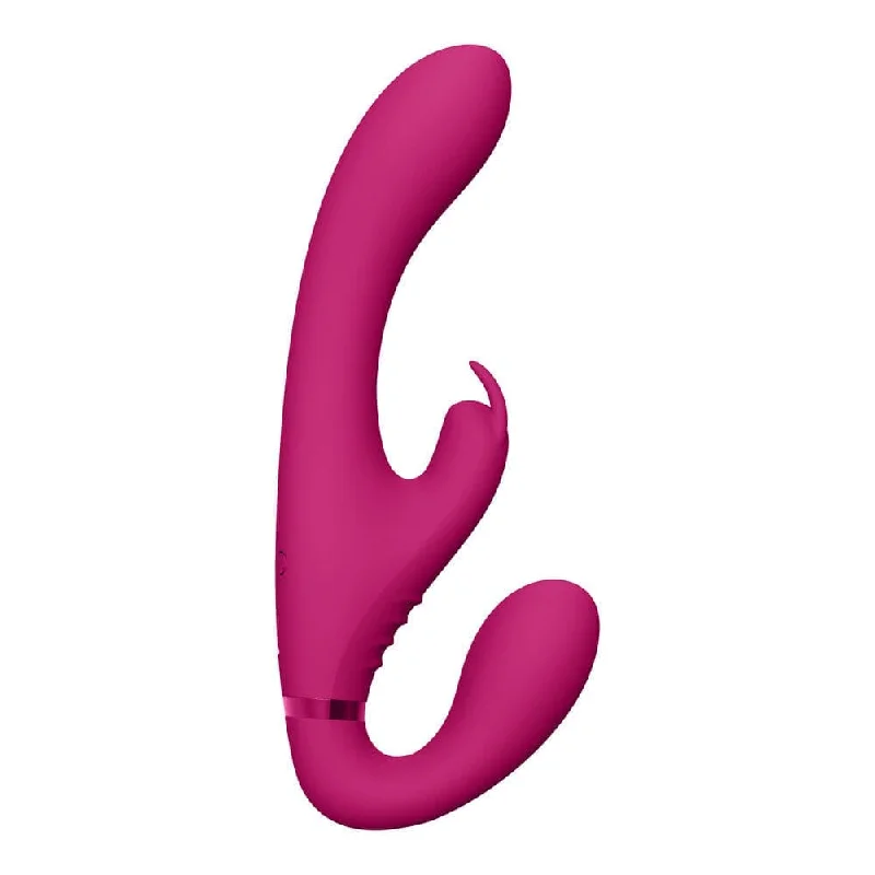 Vibrator full joy-Vive Suki Triple Action Strapless Strap On Vibrator Pink