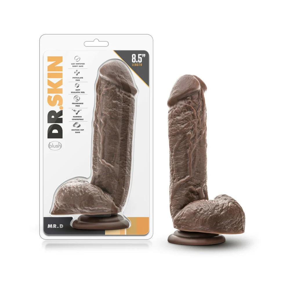 starry-dildo-Blush Dr. Skin Silver Collection Mr. D Dildo with Balls and Suction Cup 8.5in