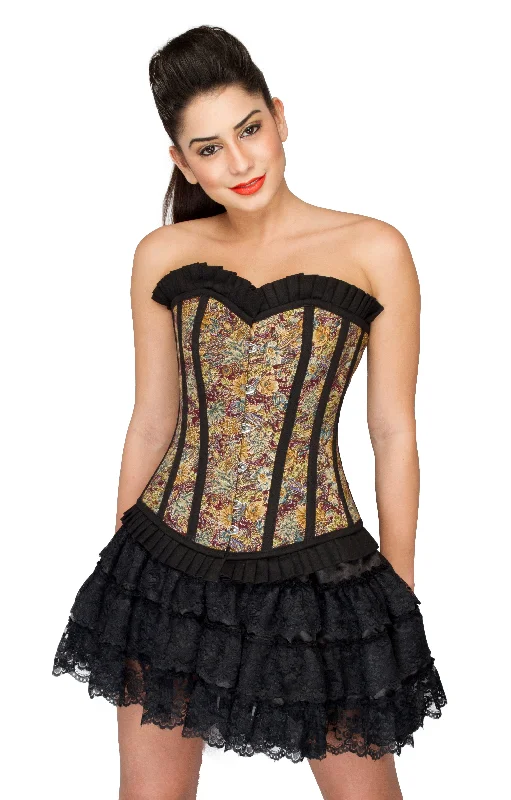 Corset top with velvet edging-Black Satin Net Tutu Skirt