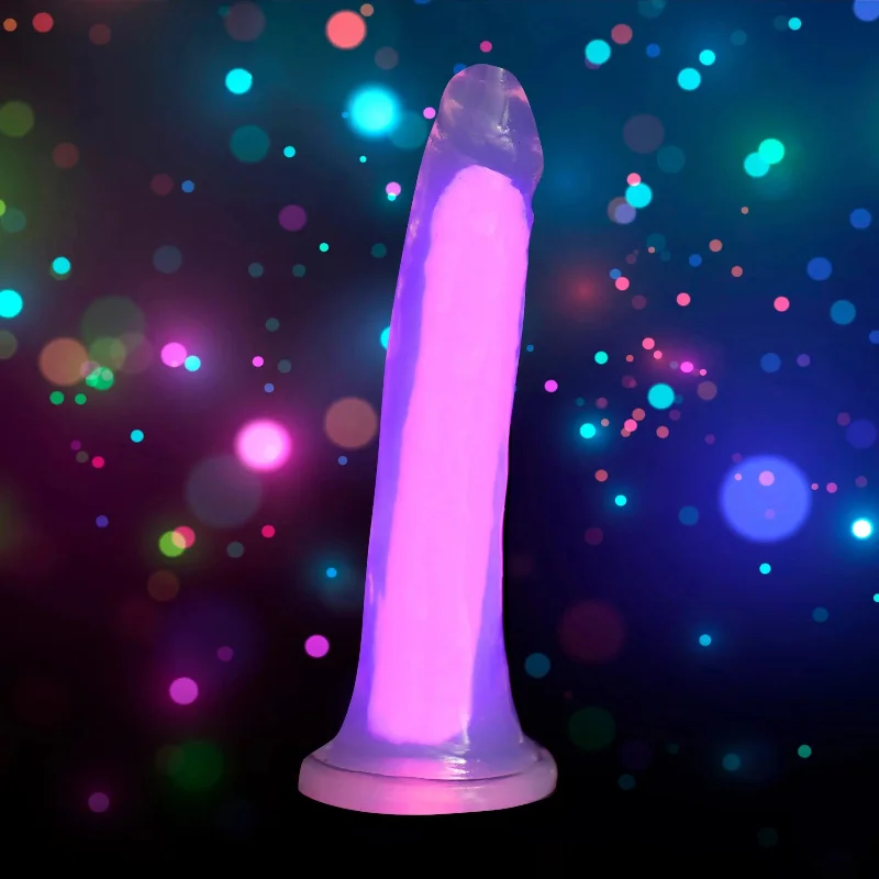 diamond-class-dildo-7 Inch Glow-in-the-Dark Silicone Dildo - Pink