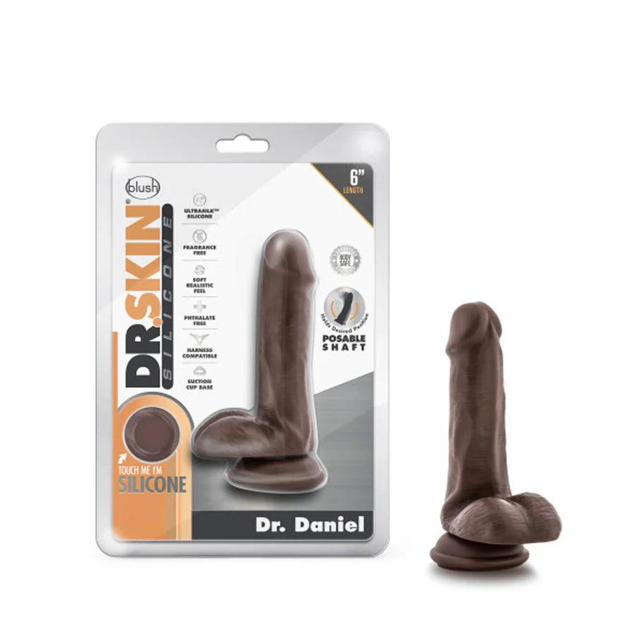 ultra-veined-dildo-Blush Dr. Skin Silicone Dr. Daniel Realistic 6 in. Posable Dildo with Balls & Suction Cup