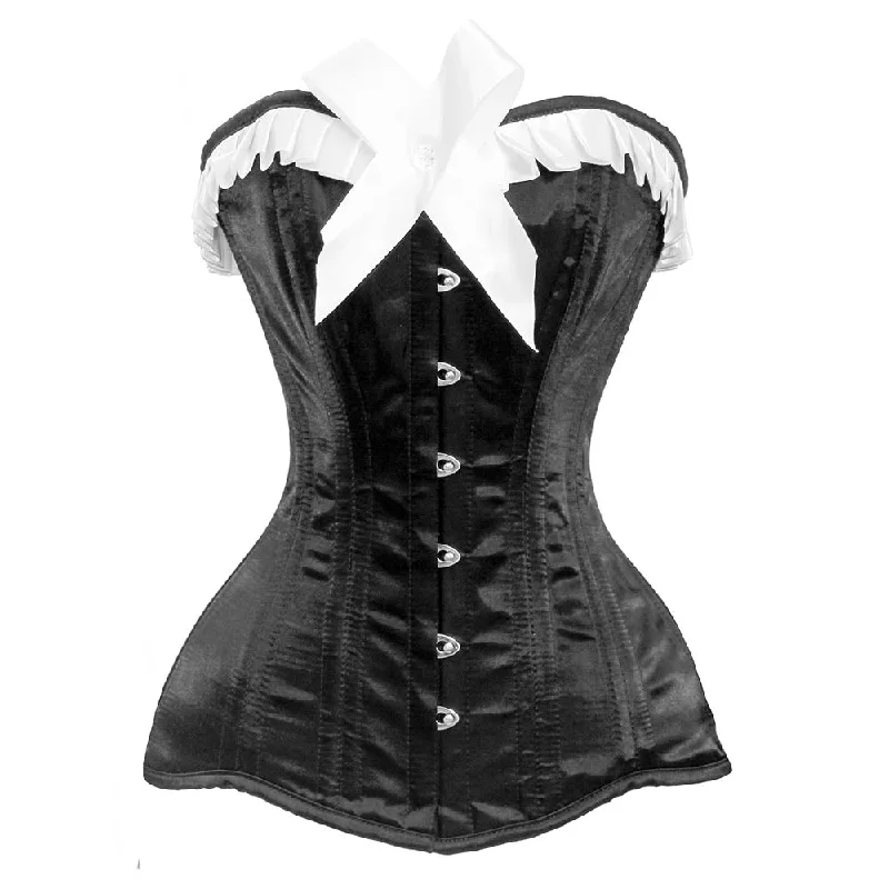 Corset for sculpted elegance-Black lace up corset - Ribbon corsets - Over the Bust