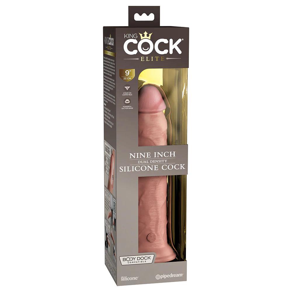 rapid-vibe-dildo-Pipedream King Cock Elite 9 in. Dual Density Silicone Cock Realistic Dildo With Suction Cup