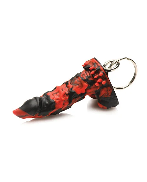 BDSM toy paddle concepts-Creature Cocks Fire Demon Keychain - Red/Black