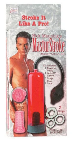 Vibrating toys with waves-Nick Manning's Masturstroke Masturbation Kit - Red