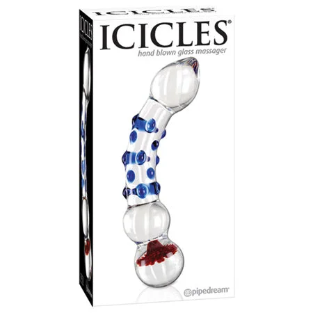 skin-mimic-dildo-Icicles No. 18 Curved Glass Dildo Blue 7.5 inch