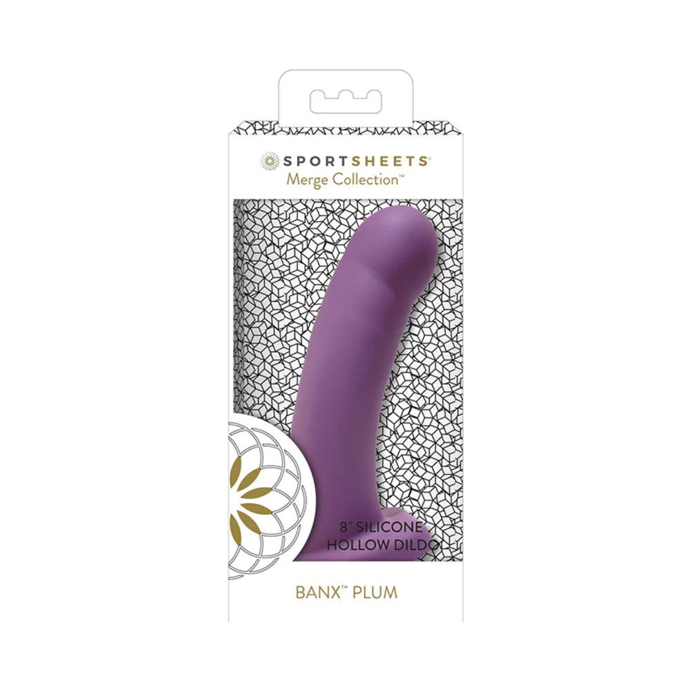 ceiling-mount-dildo-Sportsheets Merge Collection Banx 8 in. Silicone Hollow Dildo