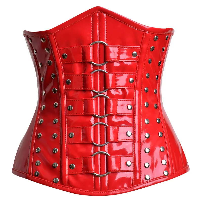 Corset in pale jade-Red Corset Top - underbust Corset