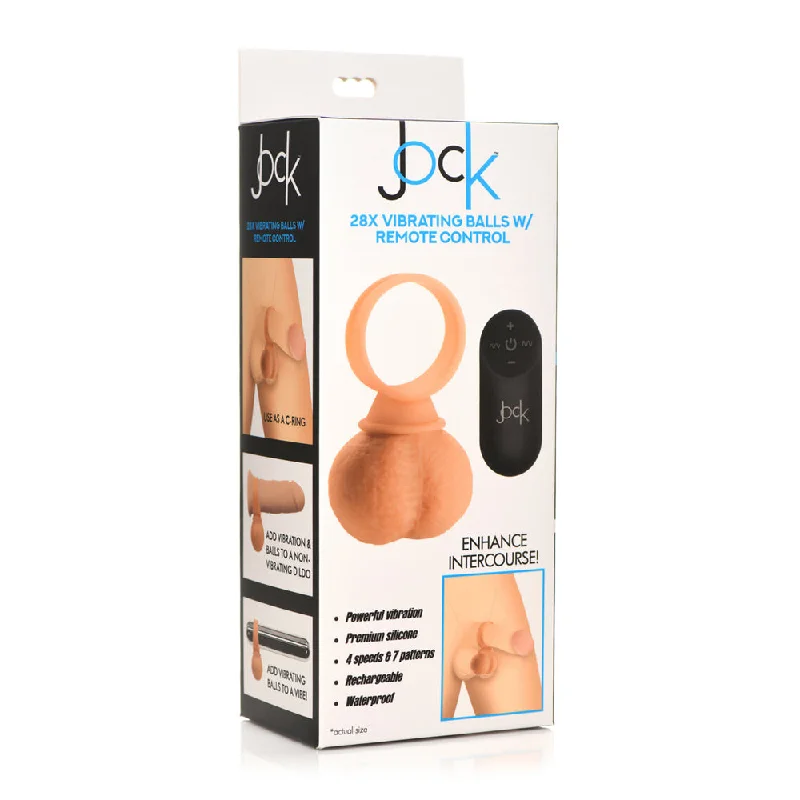 cock ring teaser-Jock 28X Vibrating Silicone Balls Large Light