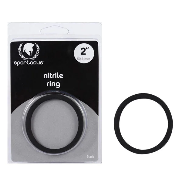 cock ring crowd pleaser-Spartacus Nitrile Cock Ring Black 2 inch