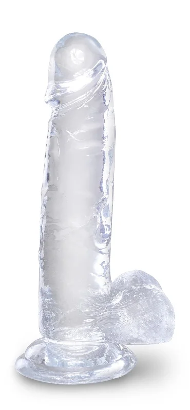 gothic-dildo-Pipedream King Cock Clear 7 Inch Suction Cup Dildo with Balls