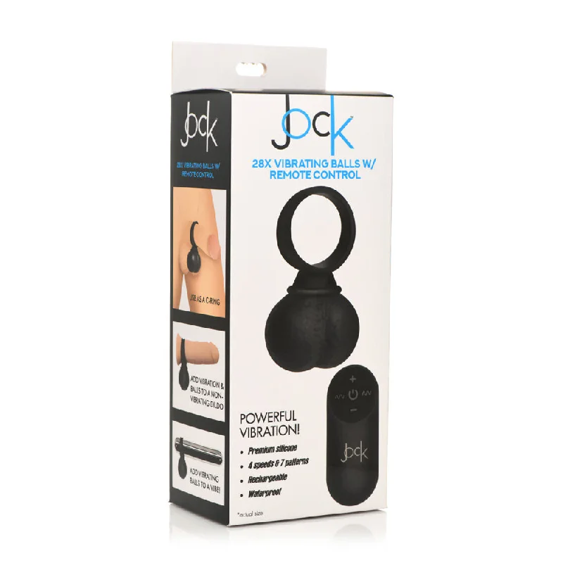 cock ring pre launch-Jock 28X Vibrating Silicone Balls Large Black