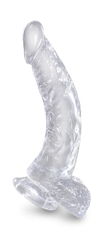 marathon-length-dildo-Pipedream King Cock Clear 7.5 Inch Suction Cup Dildo with Balls