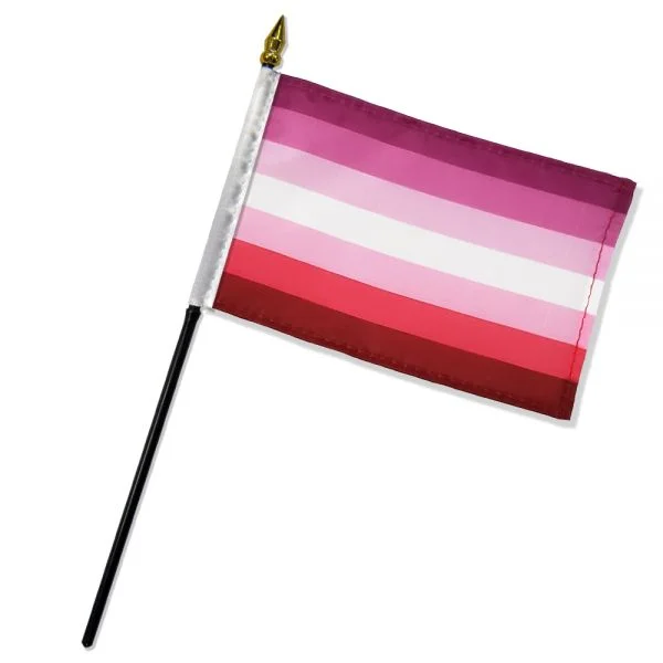 Rechargeable air stimulators-''Lesbian'' Pride -Stick Flag 12 x 18''