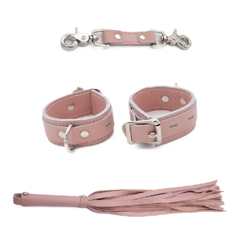 BDSM toy clamp concepts-Stupid Cute Wrist Restraint and Flogger Bundle