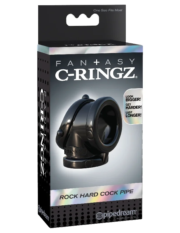 cock ring bundle deal-Fantasy C-Ringz Rock Hard Cock Pipe - Black