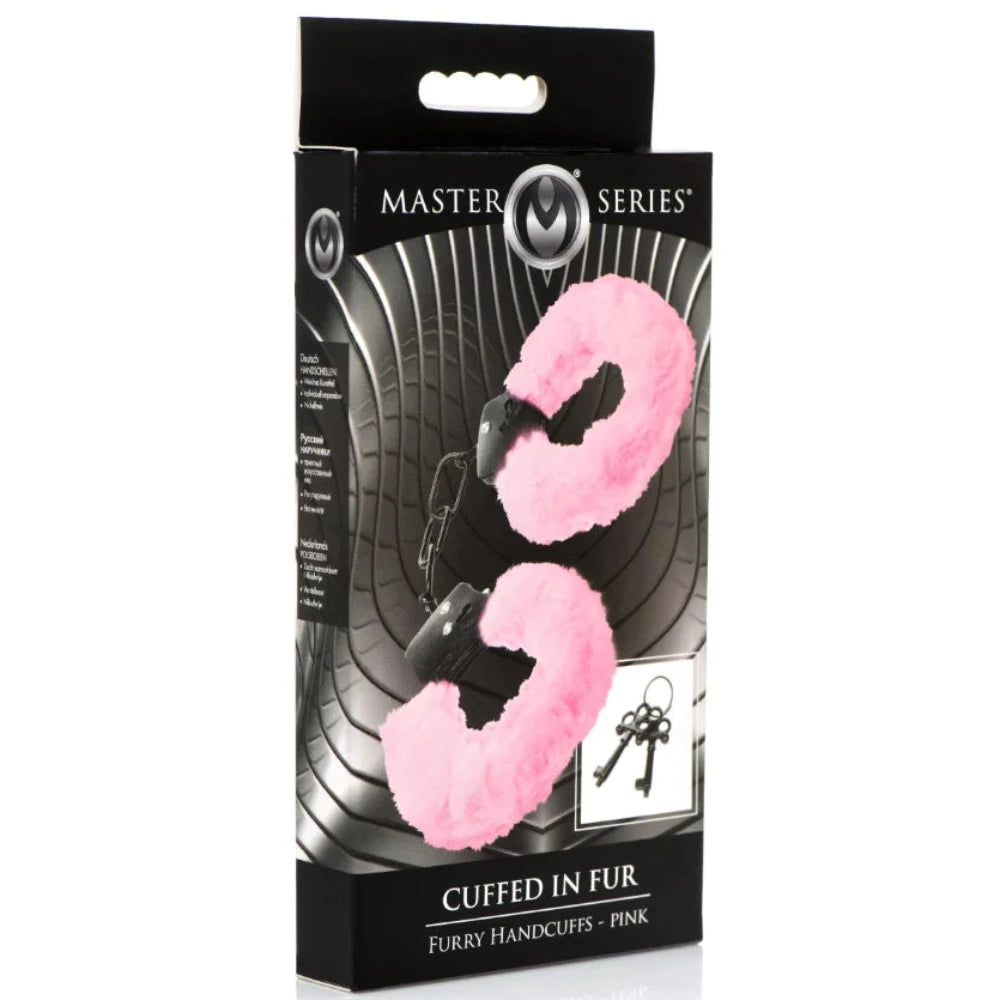 Premium G-spot massagers-MS ''Cuffed in Fur'' Furry Handcuffs -Pink