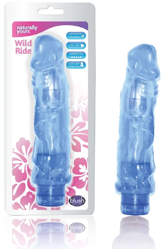 Vibrator kind feel-Naturally Yours The Wild Ride Blue Vibrator by Blush Novelties - Realistic