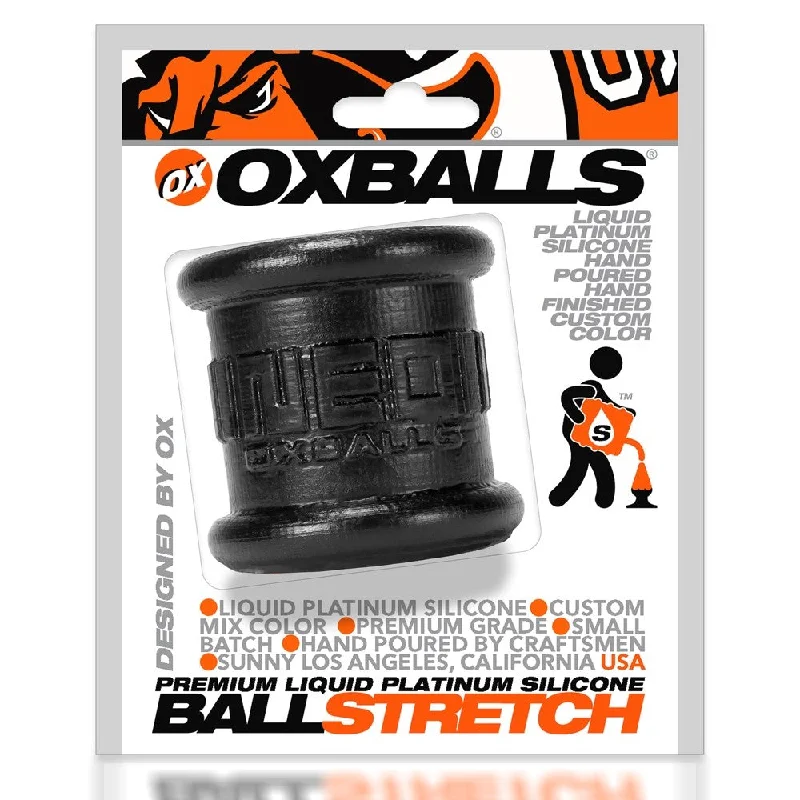 cock ring balanced view-Neo 2 Inch Tall Ball Stretcher Squishy  Silicone - Black