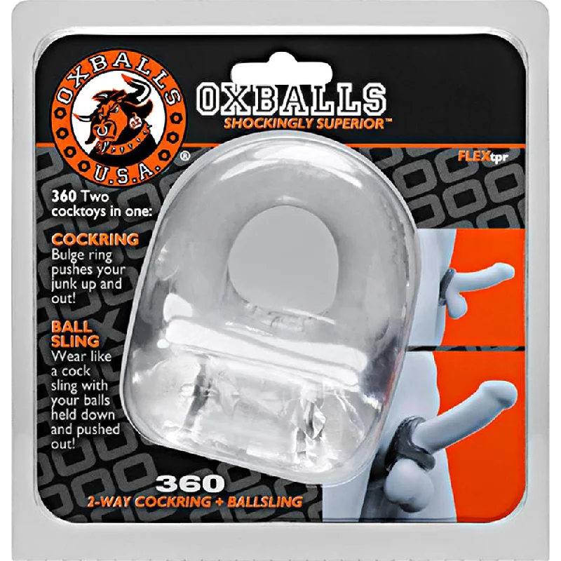 cock ring harsh critics-Oxballs 360 2 Way Cock Ring + Ballsling Clear