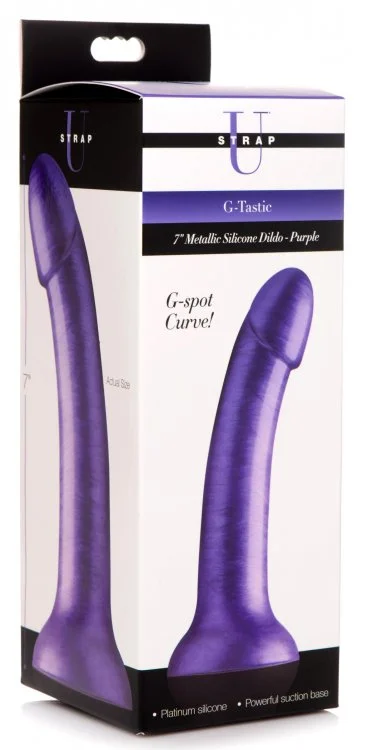 tie-dye-dildo-Strap U G-tastic 7in Metallic Silicone Dildo Purple