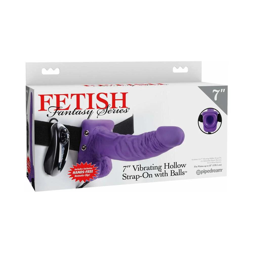 elastic-dildo-Pipedream Fetish Fantasy Series 7 in. Vibrating Hollow Strap-On with Balls