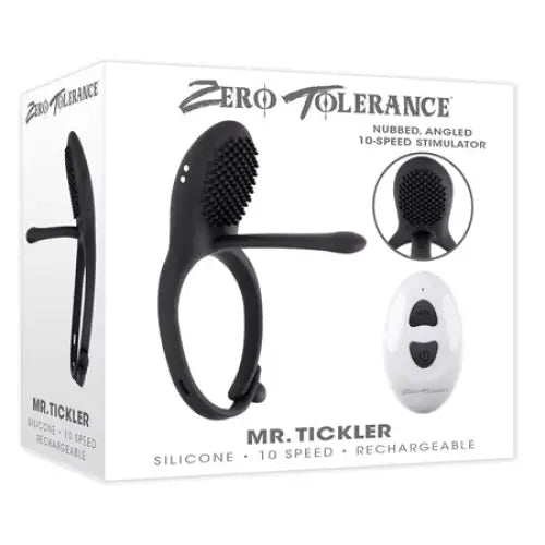 cock ring safety lock-Zero Tolerance Mr. Tickler Rechargeable Remote Controlled C-ring Black