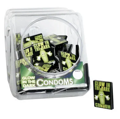 Silent wave clit toys-Glow In The Dark Condom - Bowl of 144