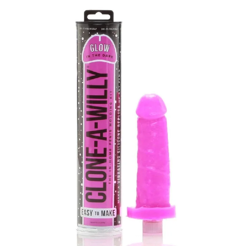 BDSM toy kit suggestions-Clone A Willy Glow In The Dark Kit Hot Pink